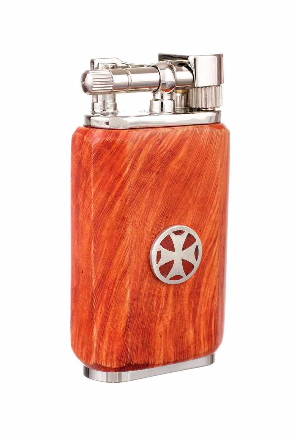 Зажигалка трубочная Mastro de Paja, серебро и бриар