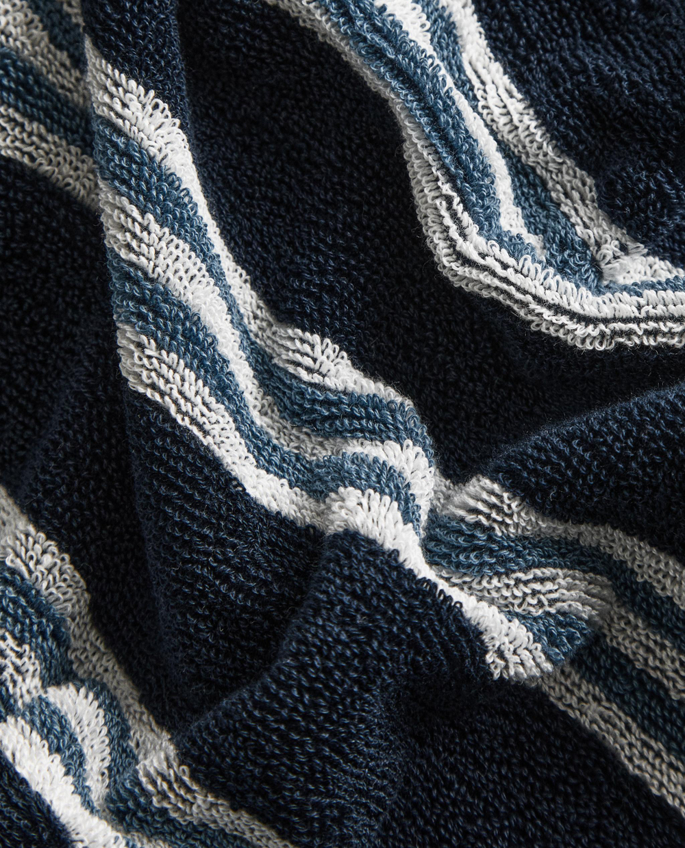 Zara Home Полотенце для лица и рук из хлопка, синий, в полоску · 2543/013