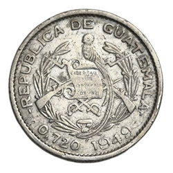 Монета 10 сентаво (centavos) 1949 год Гватемала