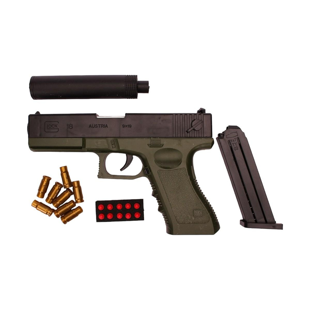 Пистолет с мягк. пулями, коробка 998-21