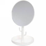 Зеркало настольное с органайзером «Kaktus», цвет белый, 17см