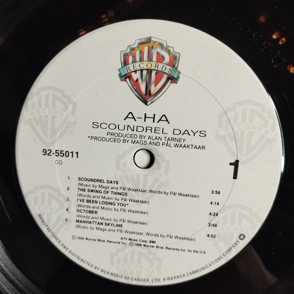 Винтажная виниловая пластинка LP A Ha Scoundrel Days (Canada 1986)