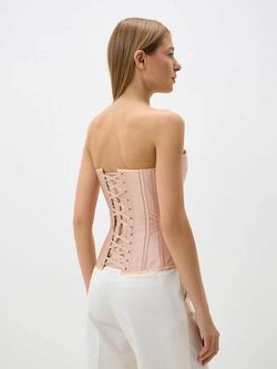 Жемчужно-розовый утягивающий корсет на выход