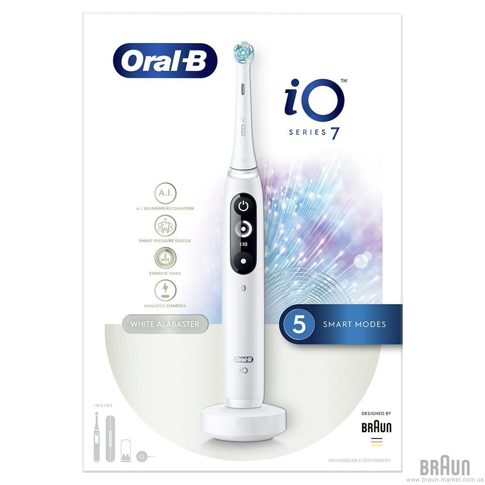 Электрическая зубная щетка Braun Oral-B iO Series 7 iOM7.1A1.1BD White Alabaster