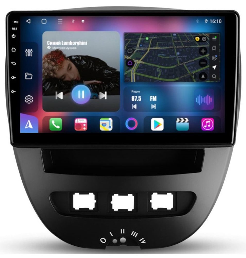 Магнитола для Citroen C1, Peugeot 107, Toyota Aygo - FarCar BM3072M на Android 13, QLED, ТОП процессор, 4Гб+32Гб, CarPlay, 4G SIM-слот