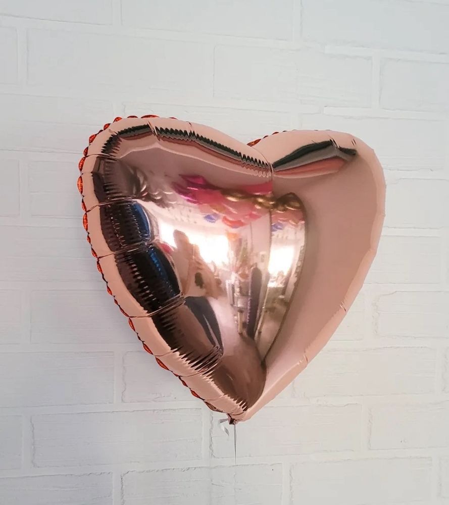 Сердце розовое золото 46 см