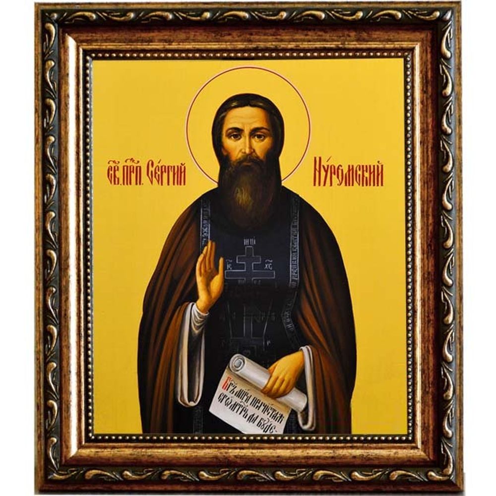 Сергий Обнорский, Нуромский, Вологодский преподобный. Икона на холсте.