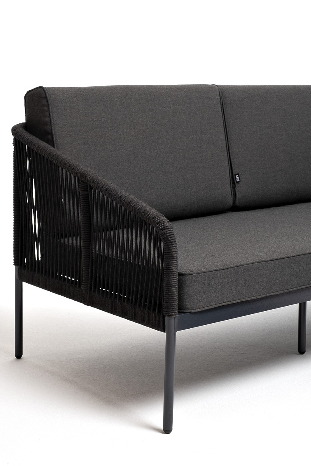 "Канны" модульная угловая лаунж-зона из роупа (веревки), цвет темно-серый