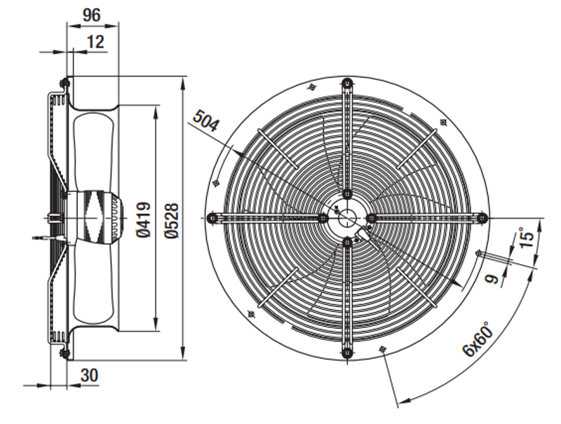 Вентилятор осевой W4D400-CP12-30