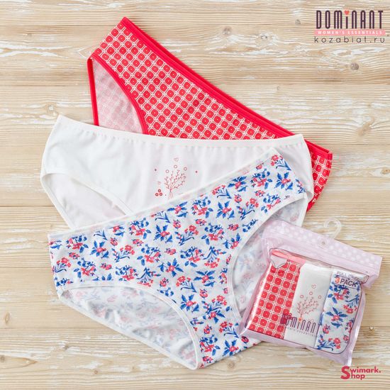 Трусики женские DOMINANT 55000-244, FULL BRIEF, 3 шт. в уп.