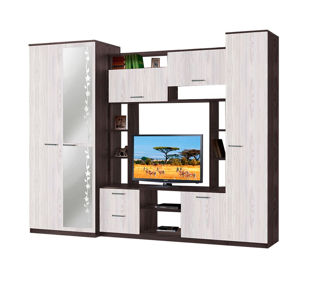 Гостиная "Александра 10" (анкор темный/анкор светлый), ЛДСП, Фант-мебель