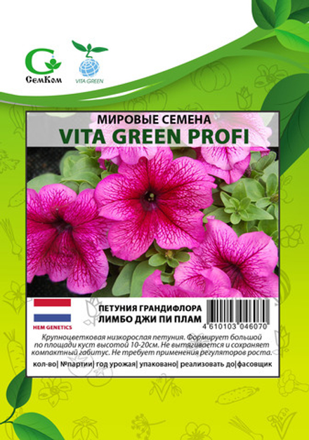 Петуния грандифлора Лимбо Джи Пи Плам (100др) Витагрин Профи