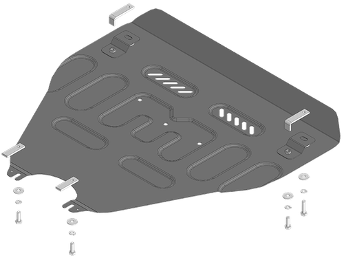 Защита картера Двигателя, КПП. 2 мм, Сталь. для Honda UR-V 2016-н.в. MOTODOR.70804