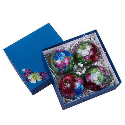 Set of 4 Christmas balls in a box CBSET15122021107