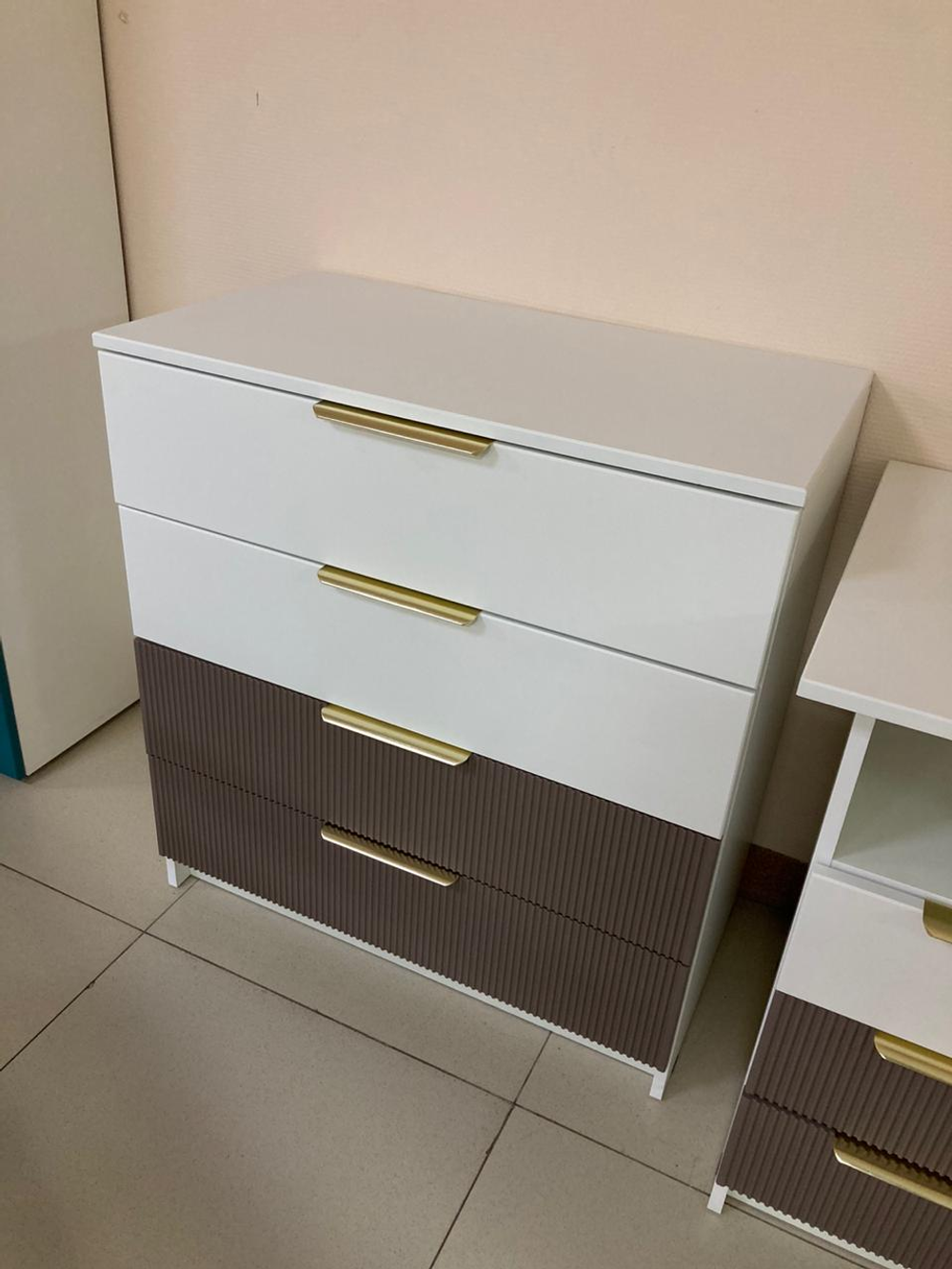 Комод КМД 800.1 Лавис Белый софт/грей софт