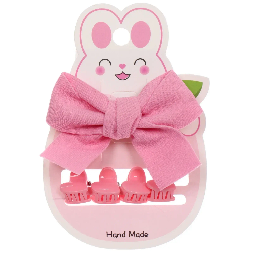 Аксессуары для волос детские «БАМБИ БУМ», Розовое чудо, 11*7см (4 краба и зажим)