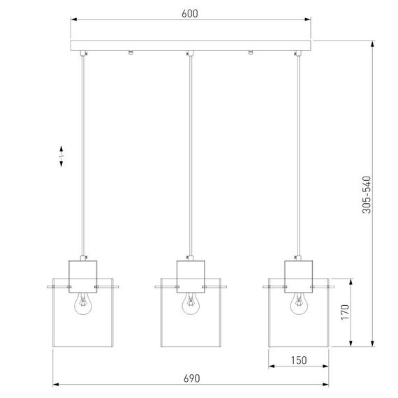 Подвесной светильник Eurosvet Trim 50227/3 дымчатый