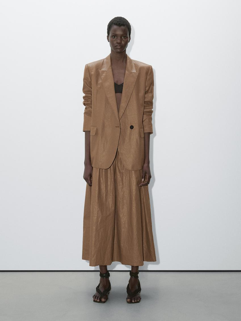 Massimo Dutti Двубортный блейзер - Studio, норка