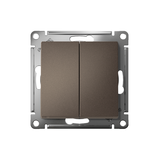 Переключатель проходной 2-кл. СП AtlasDesign 10А IP20 (сх. 6/2) 10AX механизм мокко SE ATN000665