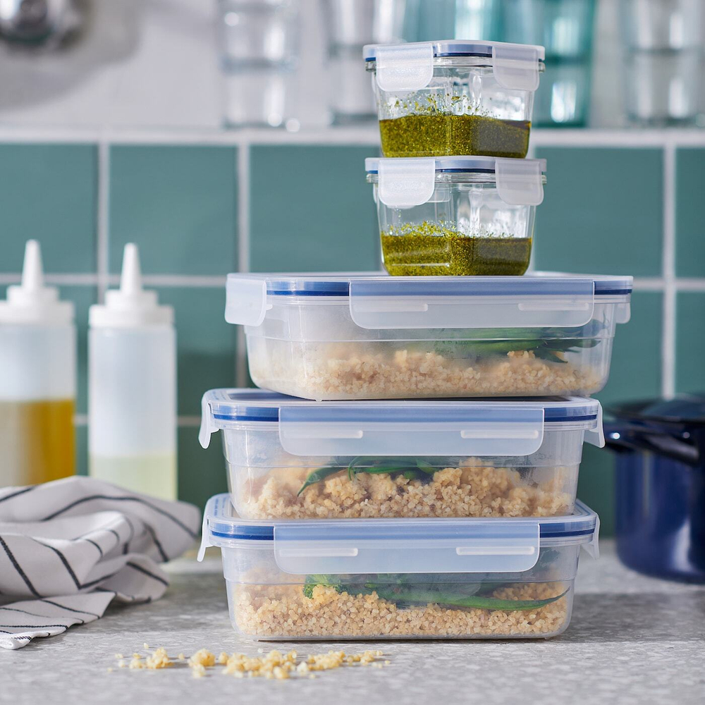 IKEA 365+ Контейнер для продуктов с крышкой, прямоугольный/пластик, 1,0 л