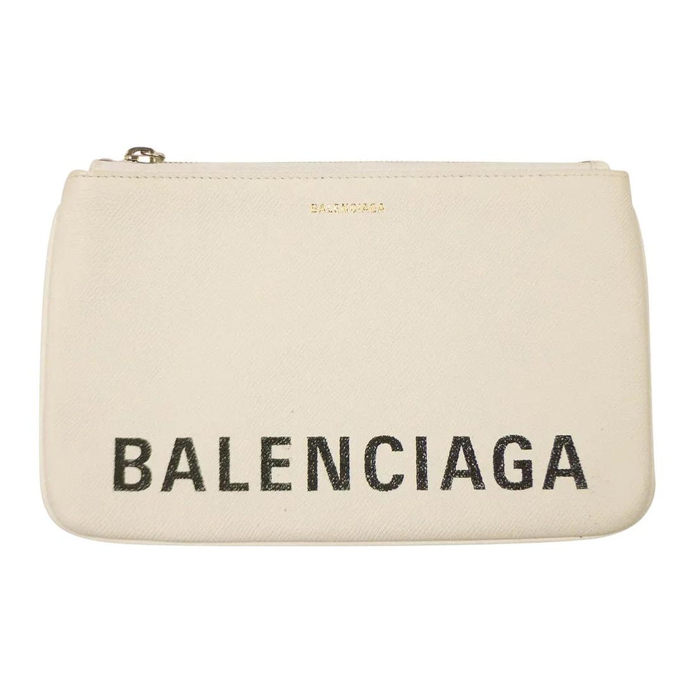 Balenciaga Grain Calfskin Clutch Women"s Cream