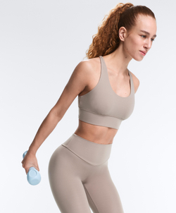 Oysho Спортивный бюстгальтер с бретелями на спине, темно-серый