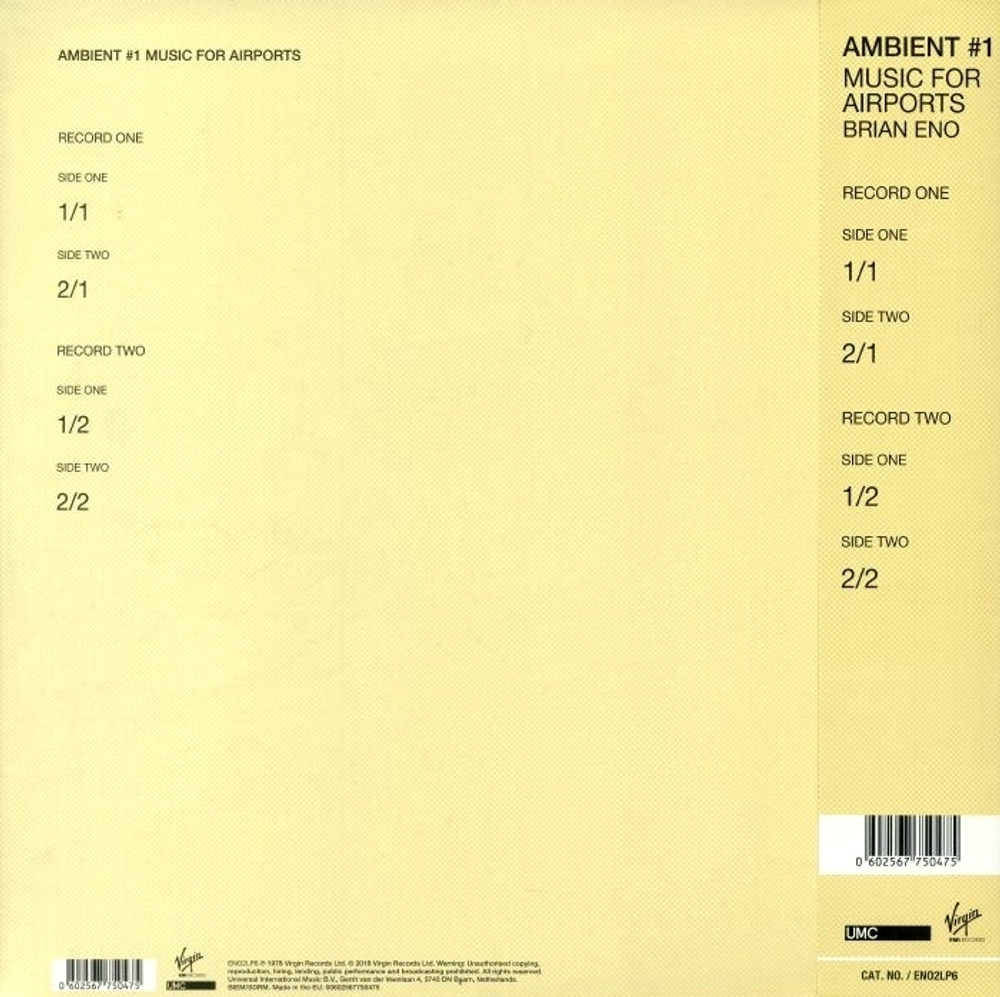 Brian Eno / Ambient 1: Music For Airports (2LP)