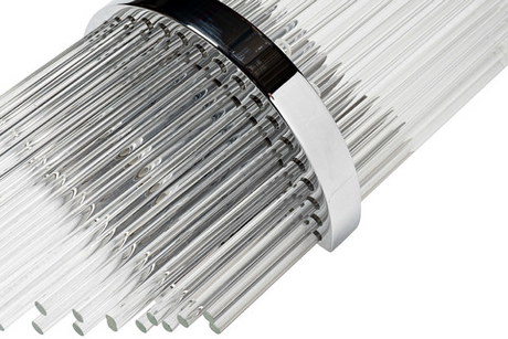 Бра настенное для спальни 55x22см Garda Decor стекло прозрачное/хром