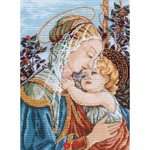 "Дева Мария с младенцем"-0774 канва с рисунком