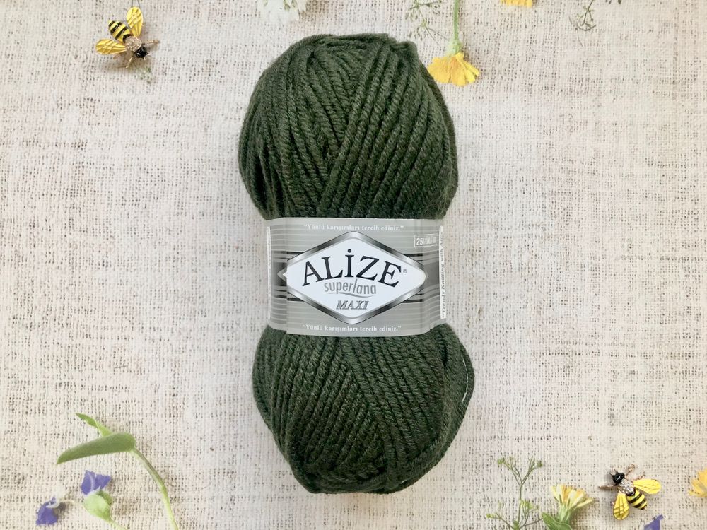 Пряжа ALIZE &quot;Superlana maxi&quot; 241 темно-зеленый
