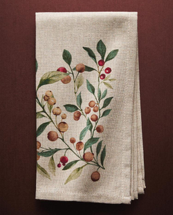 ZARA HOME КУХОННЫЕ ПОЛОТЕНЦА С РОЖДЕСТВЕНСКИМ ПРИНТОМ (НАБОР ИЗ 2 ШТ.), ЭКРЮ