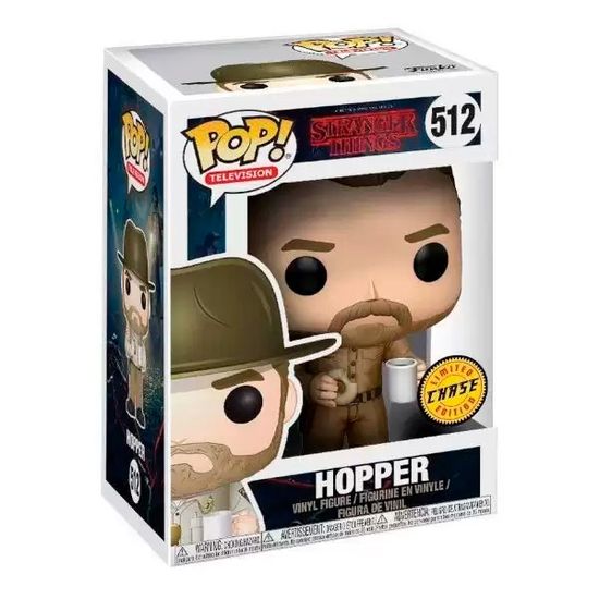 Фигурка Funko POP! TV Stranger Things Hopper w/Donut w/Chase (512) 14425 / Фигурка Фанко ПОП! по мотивам сериала "Очень странные дела", Джим Хоппер (ЧЕЙЗ)