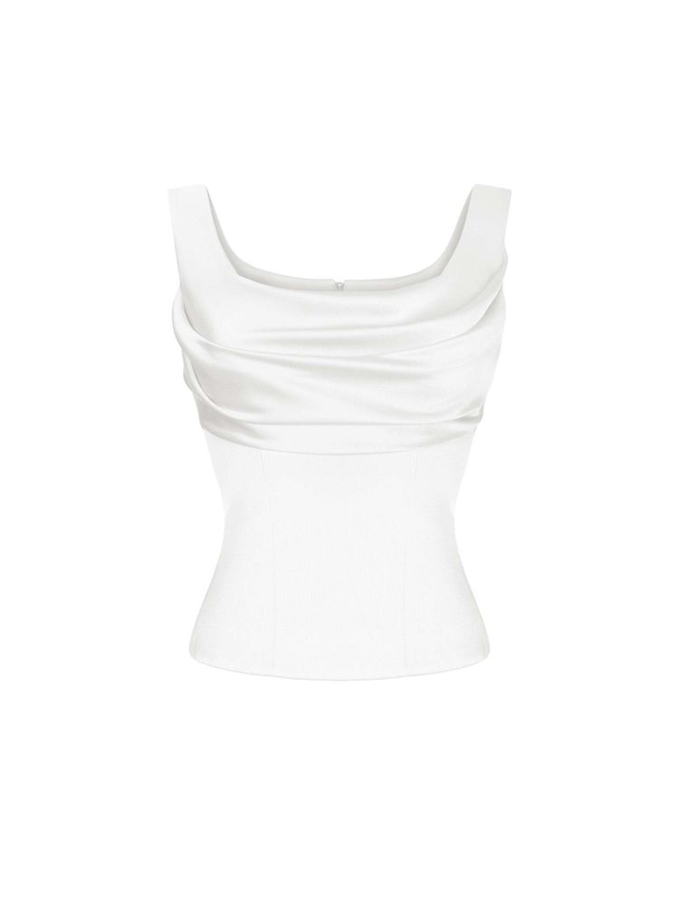 Блуза-топ драпированная из сатина