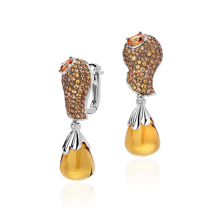 Серьги с бриллиантом  из белого золота JA-S-213375-5