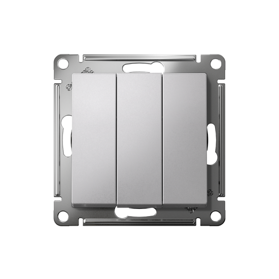 Выключатель 3-кл. СП AtlasDesign 10А IP20 (сх. 1+1+1) 10AX механизм алюм. SE ATN000331