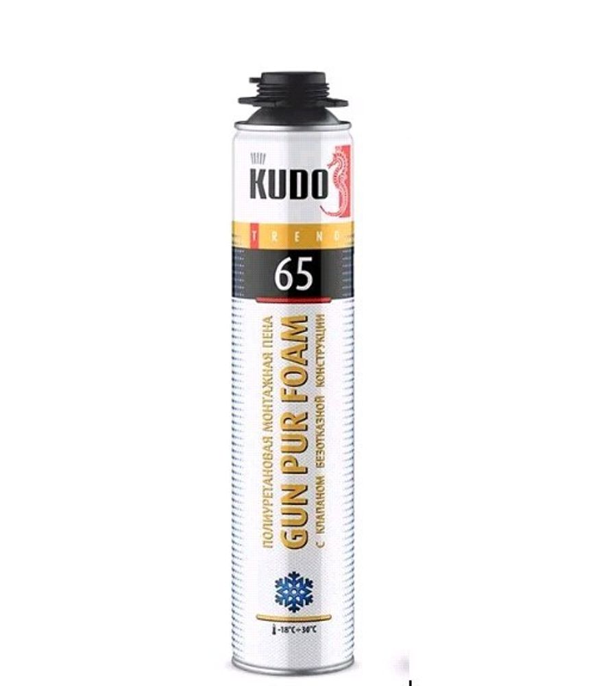 Пена монтажная KUDO TREND  профи 65л зимняя до -18С !  900г / KUPТ10W65 * АКЦИЯ