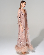 Кардиган с премиальными перьями страуса