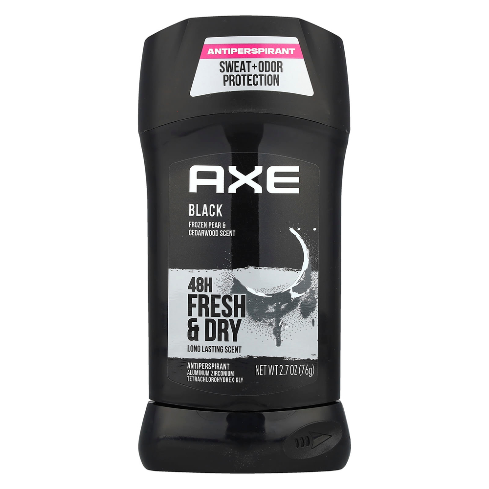 AXE, 48H Fresh & Dry, антиперспирант, черная, замороженная груша и кедр, 76 г (2,7 унции)