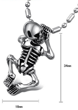 Мужская подвеска из стали HangingSkeleton с цепочкой mn00699