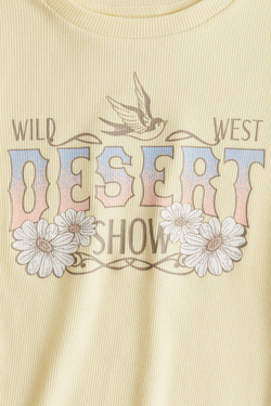 H&M Футболка из хлопка с принтом, желтый