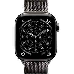 Apple Watch Series 11, 46 мм, корпус из титана цвета «сланец», миланский браслет цвета титановый сланец M/L (MFD44)