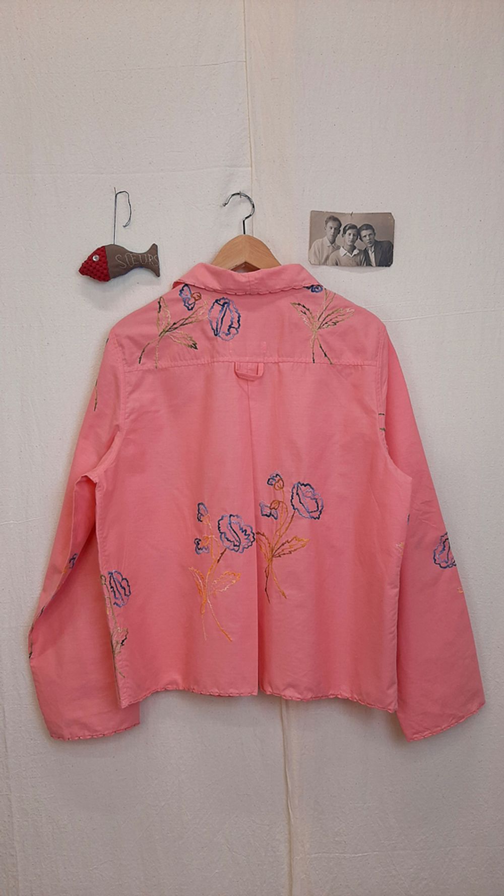 Рубашка Soeurs с Цветами/Bright Pink Long Sleeve Shirt ярко-розовая