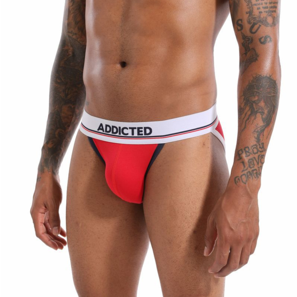 Мужские трусы танга красные Addicted AD3014-8