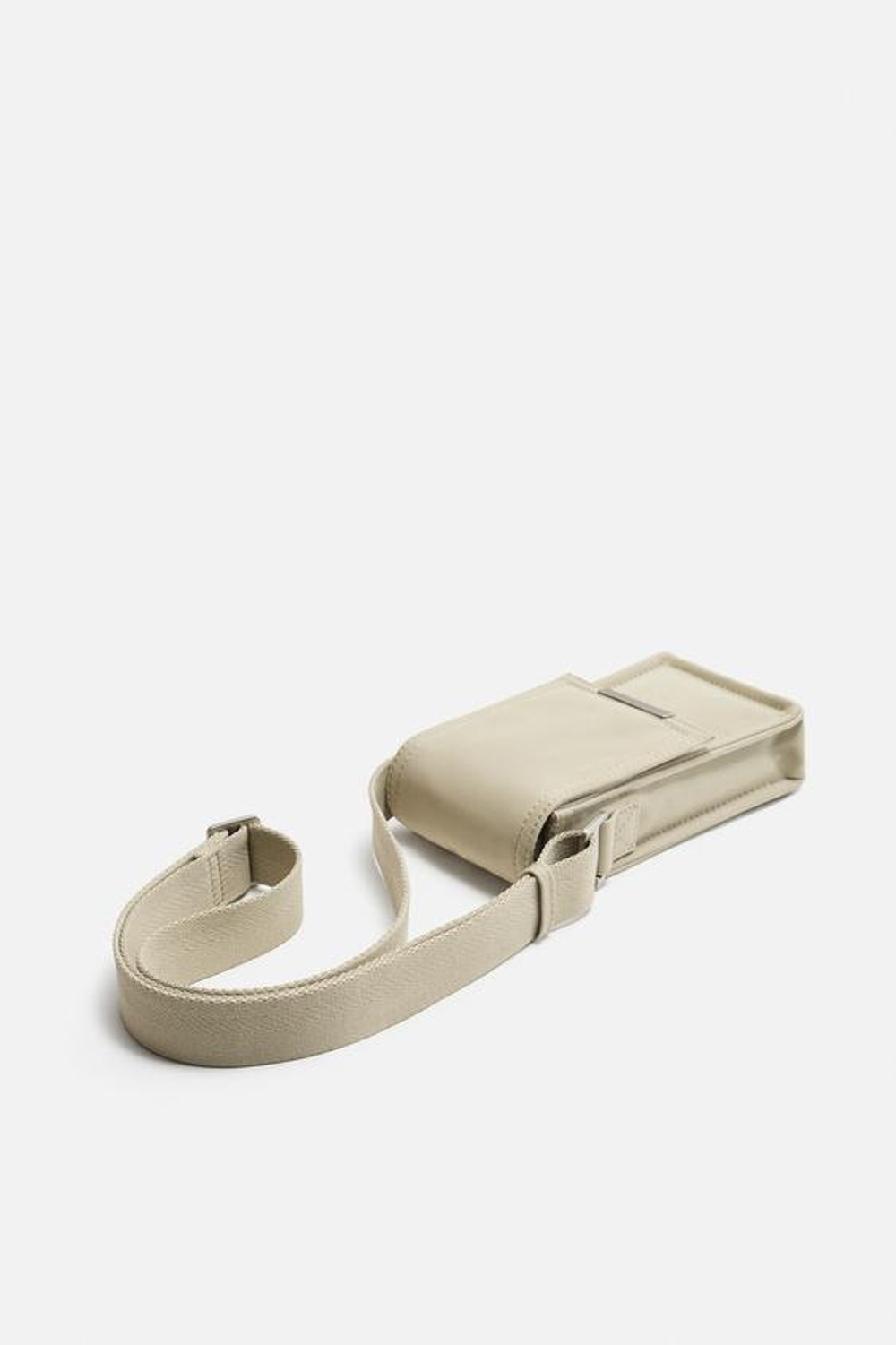 ZARA МИНИ-СУМКА ИЗ ТКАНИ, ПЕСОЧНЫЙ