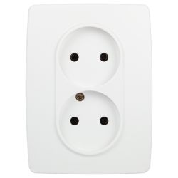 Розетка ЭРА Серия 12 12-2107-01М , 2X2P, 16А-250В, белый матовый
