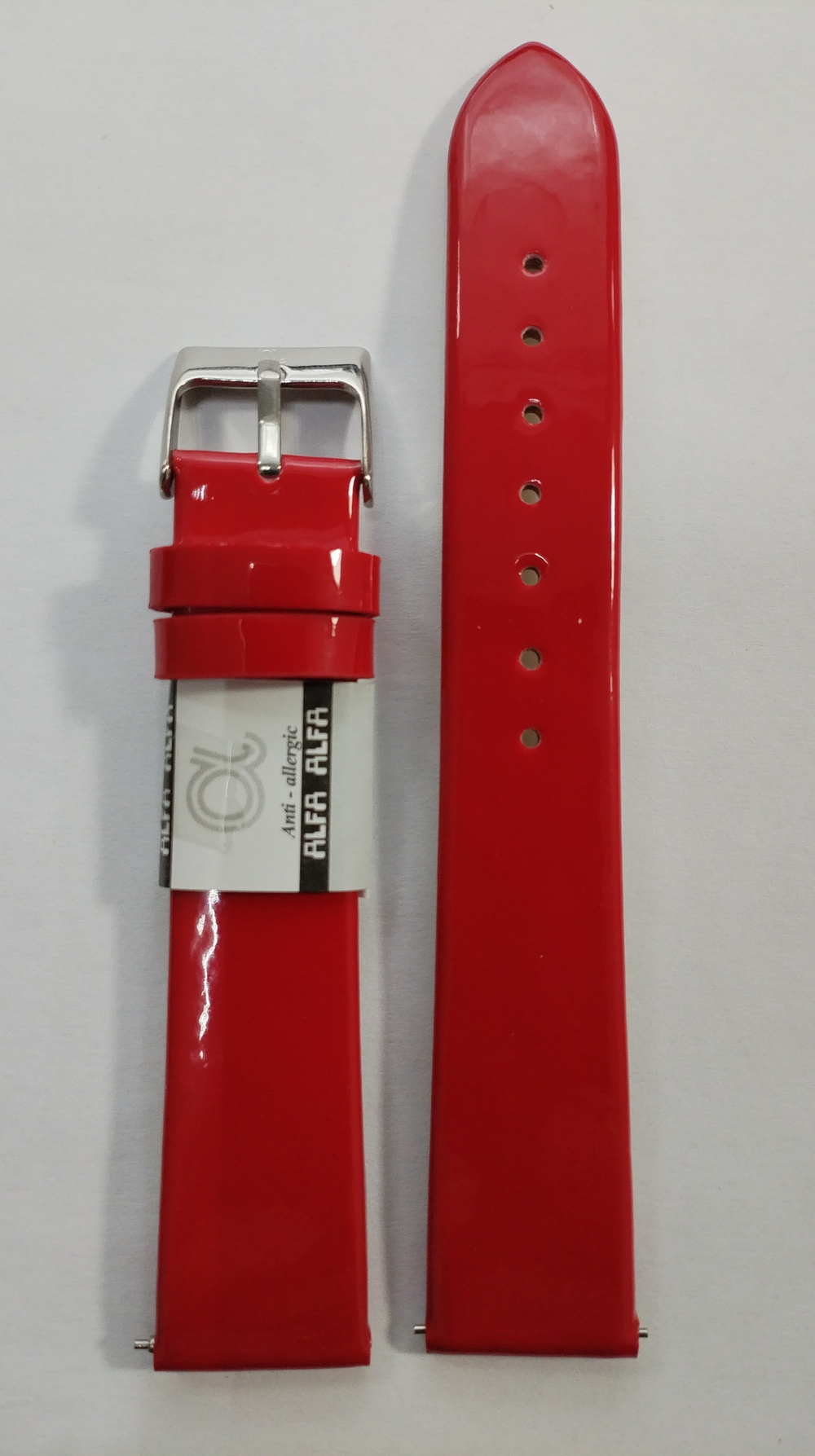 18 мм. Ремень кожаный. Гладкий лаковый.