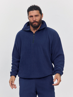 Свитшот "half zip" флисовый (темно-синий)