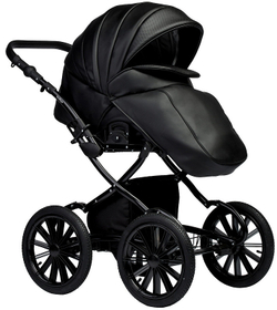 Детская коляска Indigo Special Plus 3 в 1 с автокреслом Avionaut Cosmo Is03 черная кожа