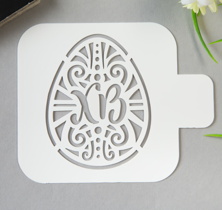 Трафарет пластик "Яйцо ХВ" 9х9 см