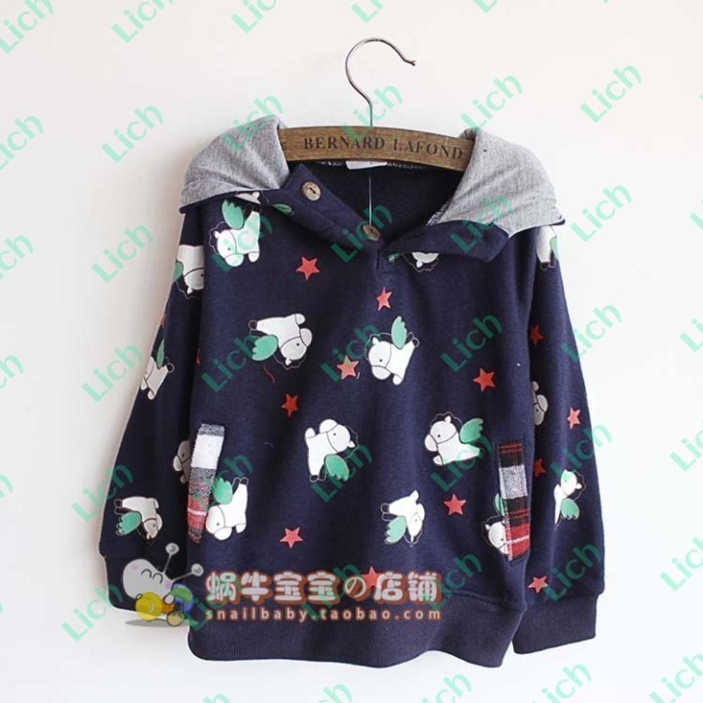 Худи детское с принтами лошадей и звезд